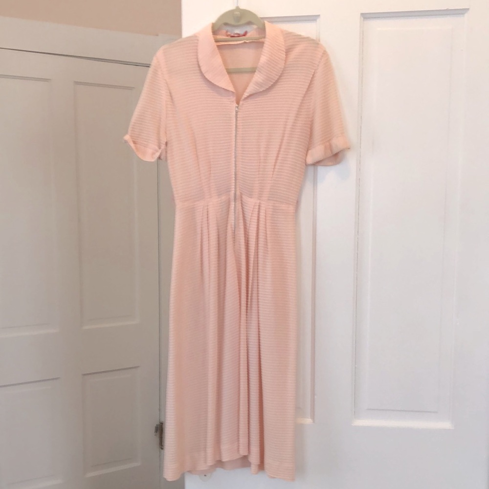 Soft blush sheer vintage summer dress